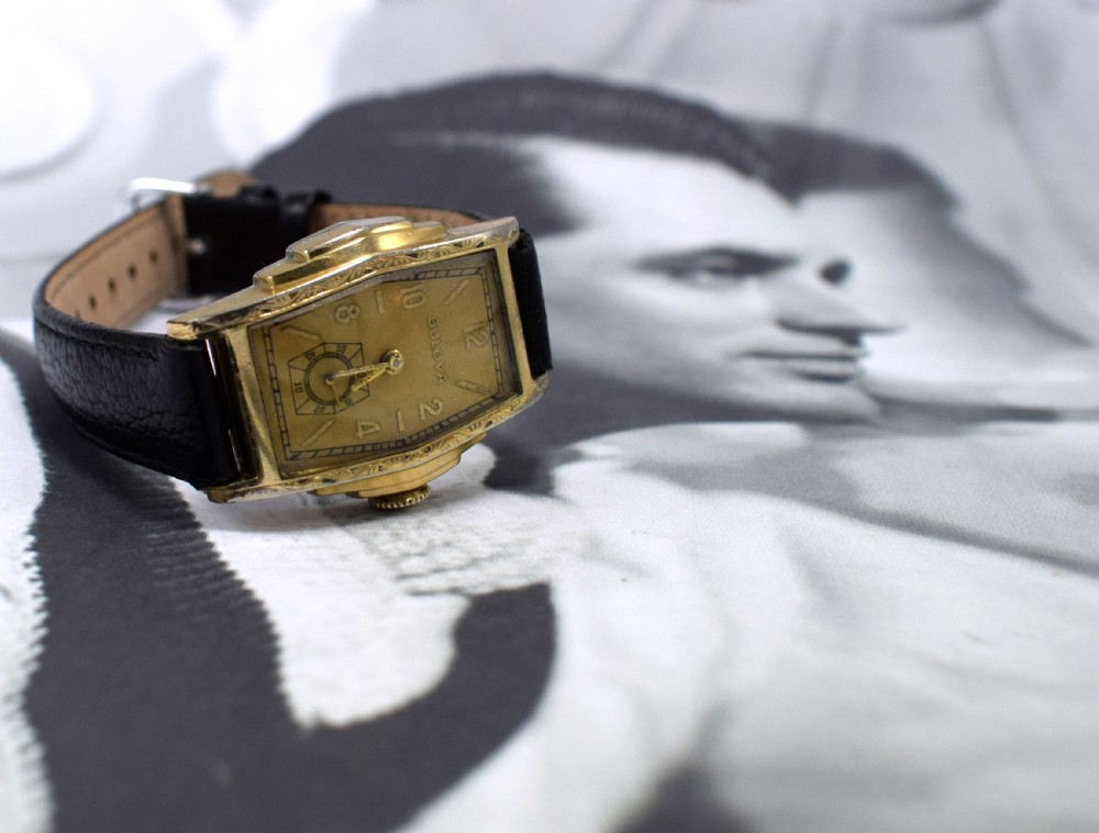 Art Deco Gents Skyscraper Wrist Watch by Bulova, circa 1937