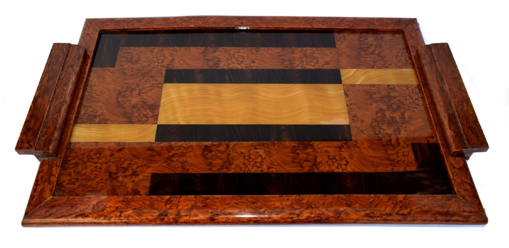 1930s Modernist Art Deco Reverse Painted Drinks Tray