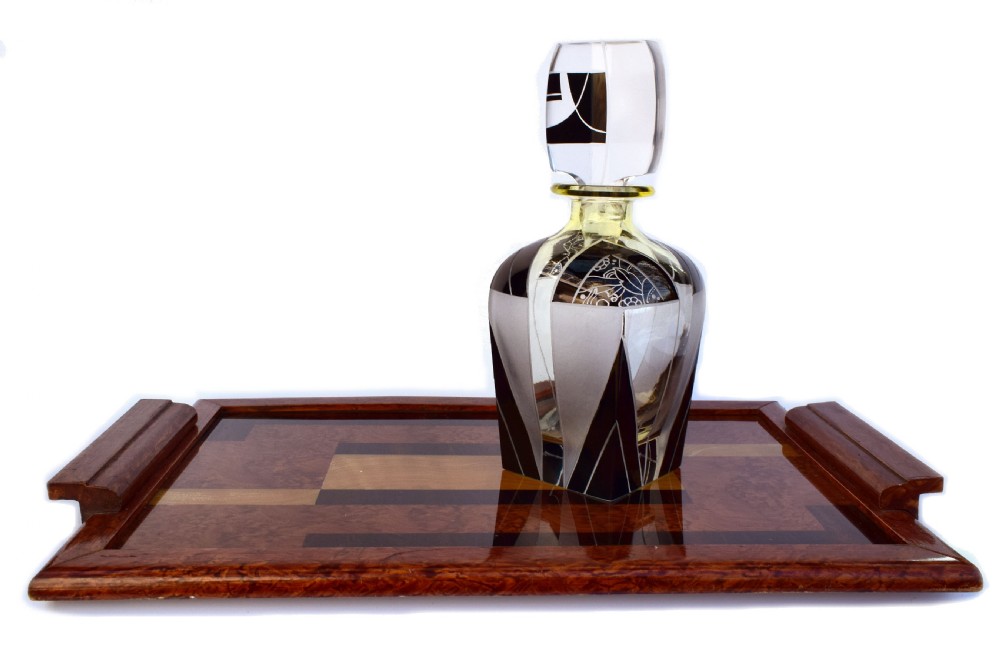 1930s Modernist Art Deco Reverse Painted Drinks Tray View VII