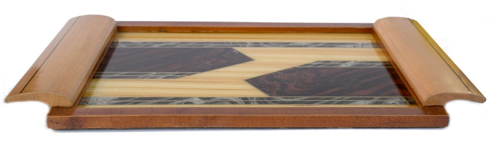 Art Deco Geometric Reverse Painted Tray View III