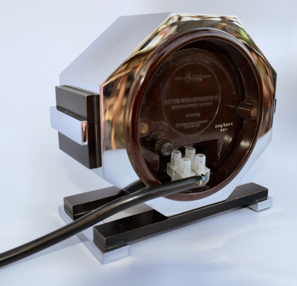 Machine Age Modernist 1930's Art Deco Chrome Clock by Smiths View IX
