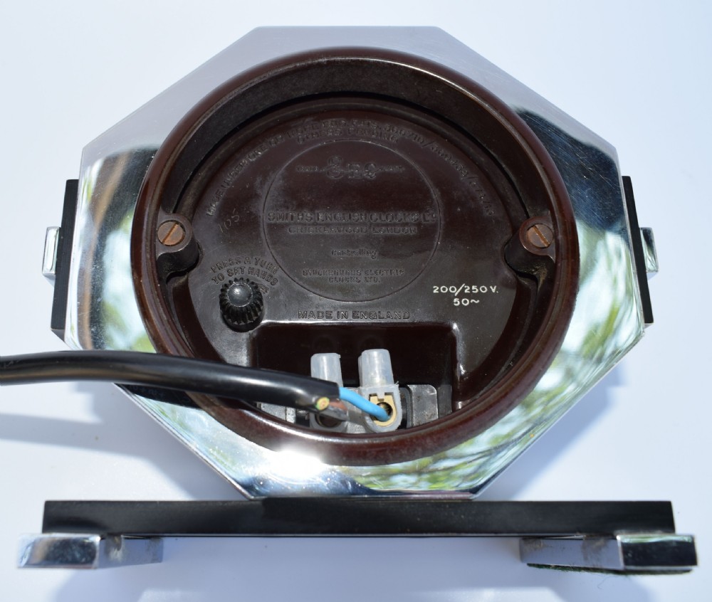 Machine Age Modernist 1930's Art Deco Chrome Clock by Smiths View X
