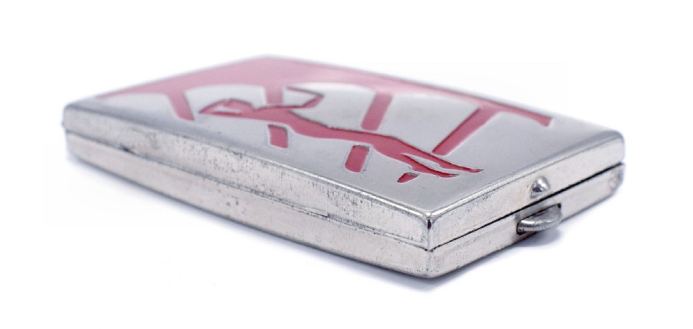 Art Deco Chrome And Enamel Ladies Powder Compact, c1935 View III
