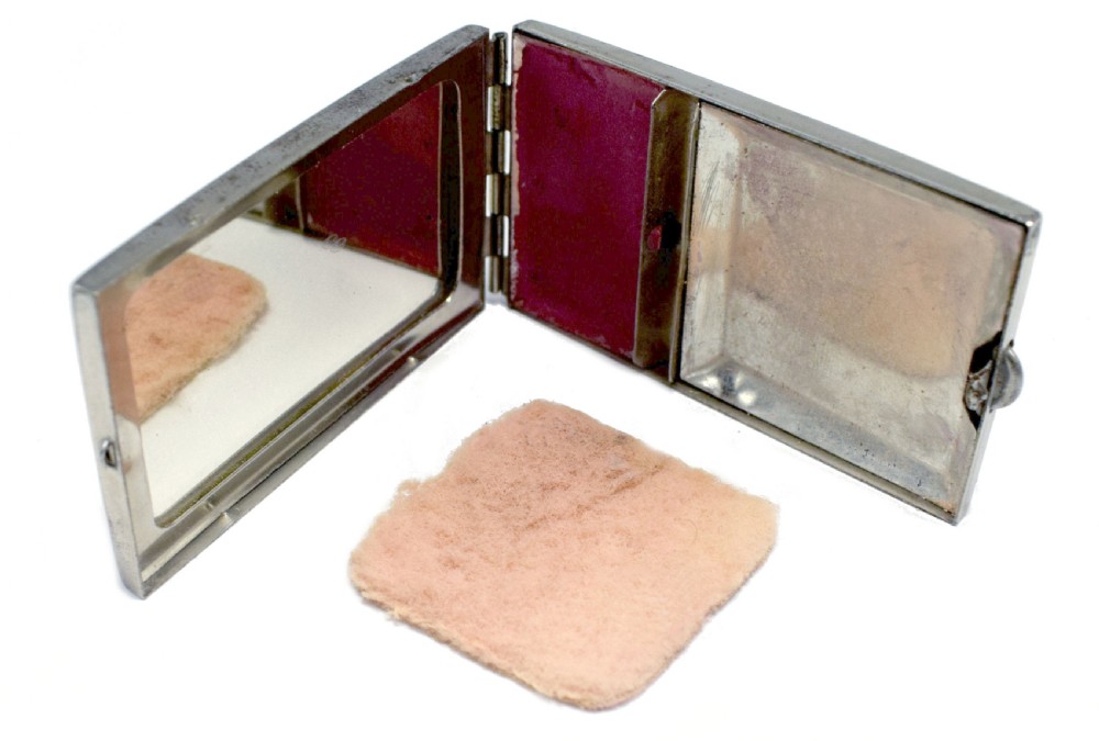 Art Deco Chrome And Enamel Ladies Powder Compact, c1935 View X