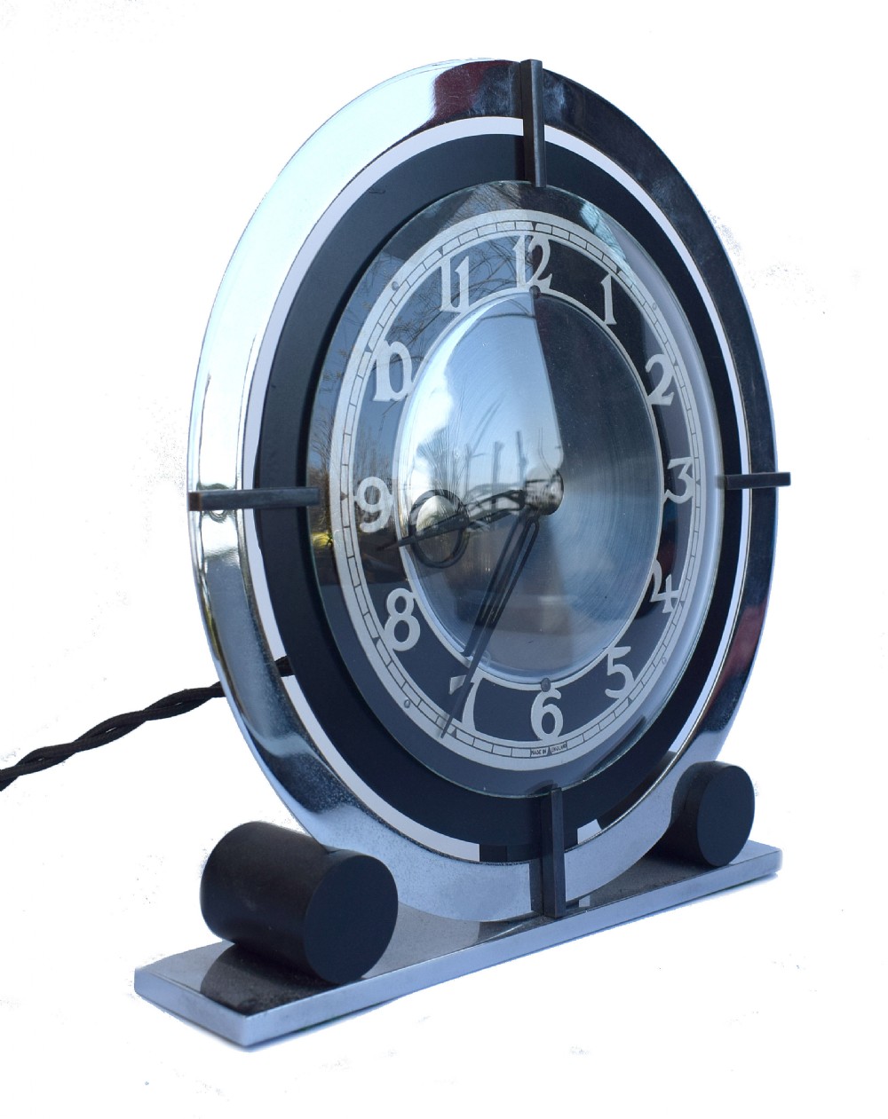 1930's Chrome Art Deco Modernist Clock View II