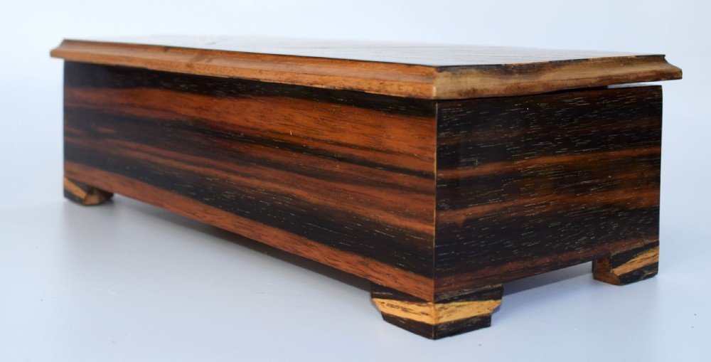 Impressive Art Deco 'Sunray' Inlaid Cigar Box , circa 1930 View III