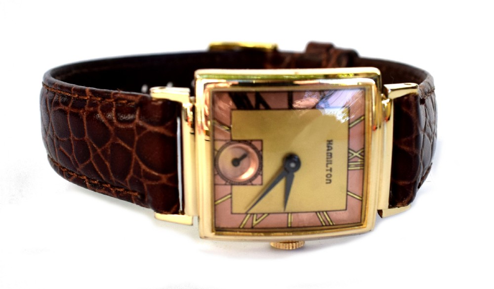 Art Deco Hamilton Ross 14k Gold Gents Watch, circa 1939, Recently Serviced View III