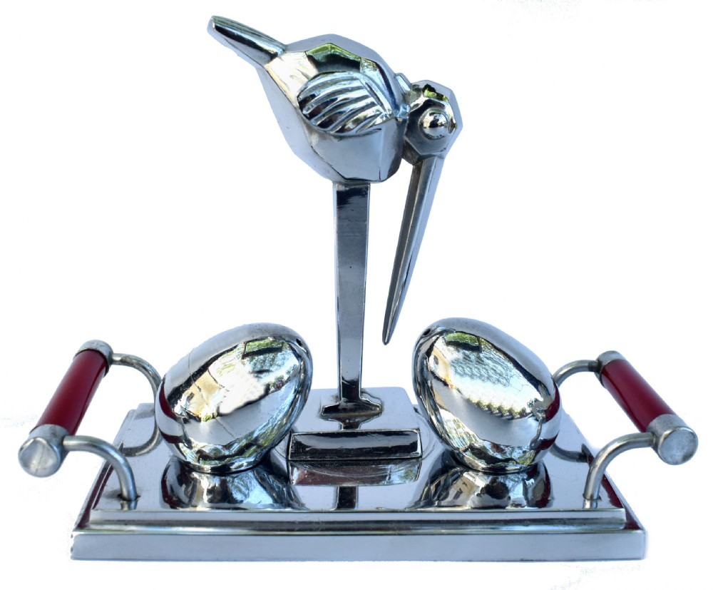 Art Deco Chrome Novelty Cruet Set View V