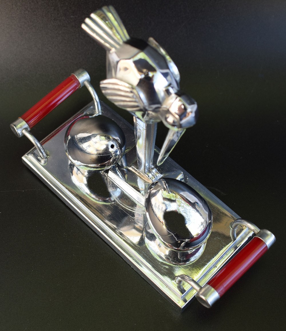Art Deco Chrome Novelty Cruet Set View VII