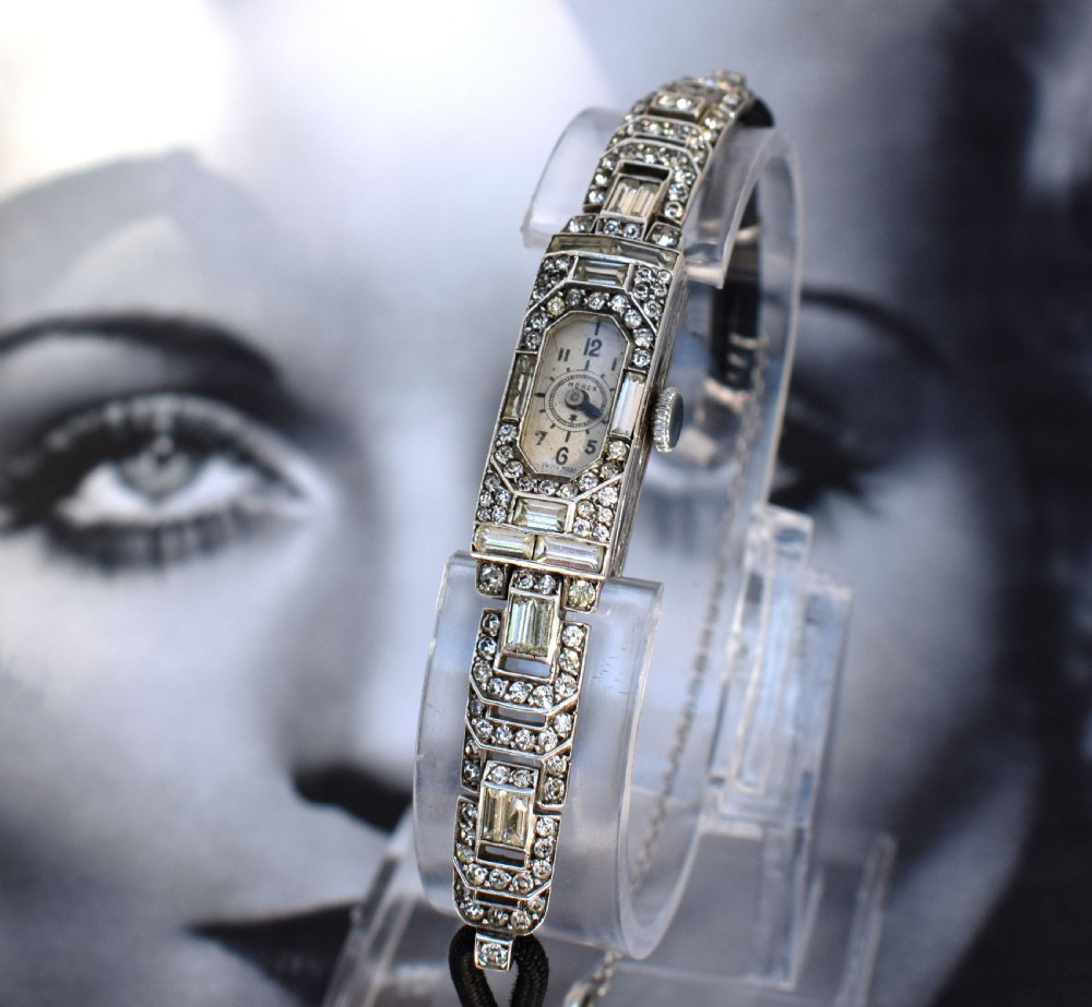 Beautiful Art Deco Ladies Silver Cocktail Watch View V