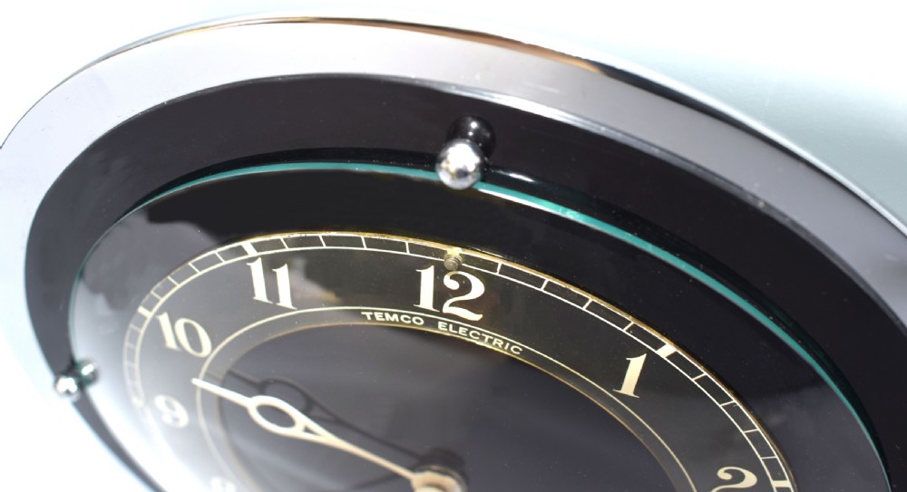 Art Deco Temco Chrome Electric Mantel Clock, 1930s View VI