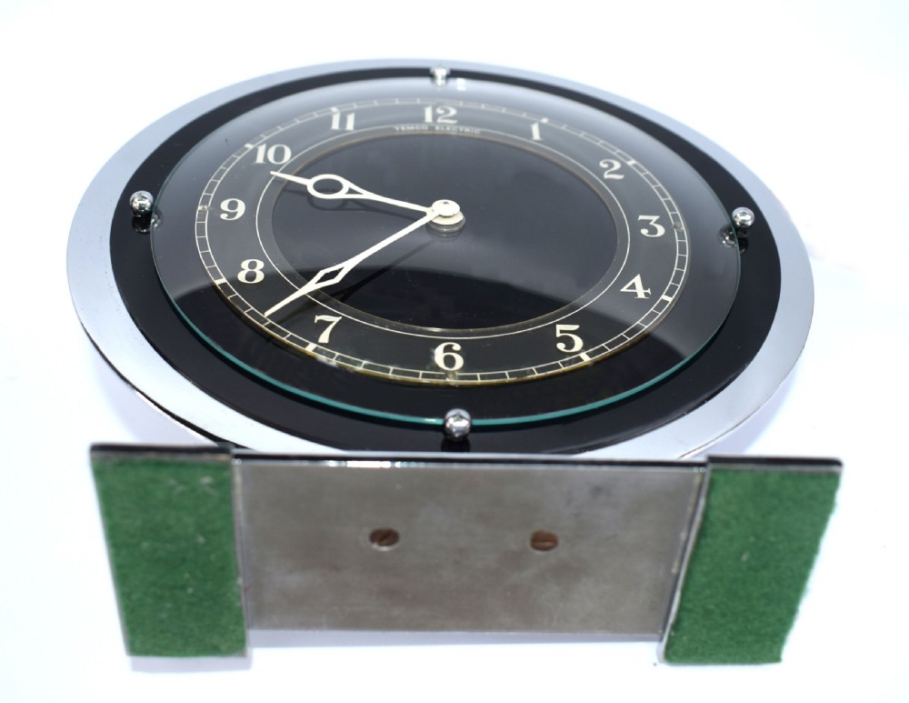 Art Deco Temco Chrome Electric Mantel Clock, 1930s View VII