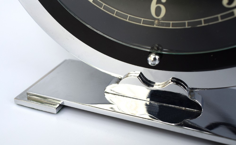 Art Deco Temco Chrome Electric Mantel Clock, 1930s View VIII