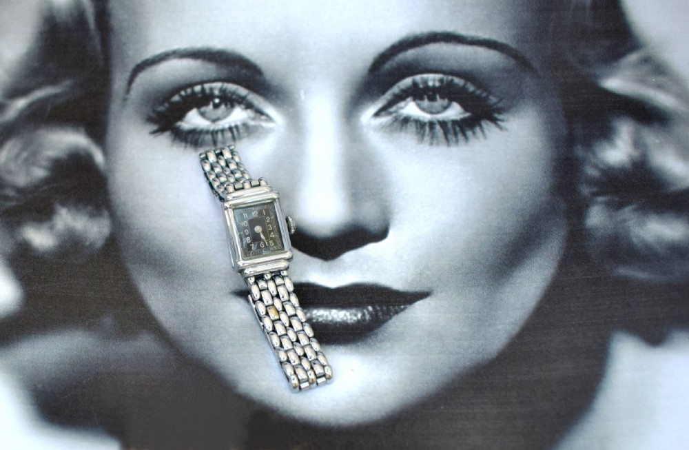 Art Deco Ladies Chrome Watch, Circa 1930