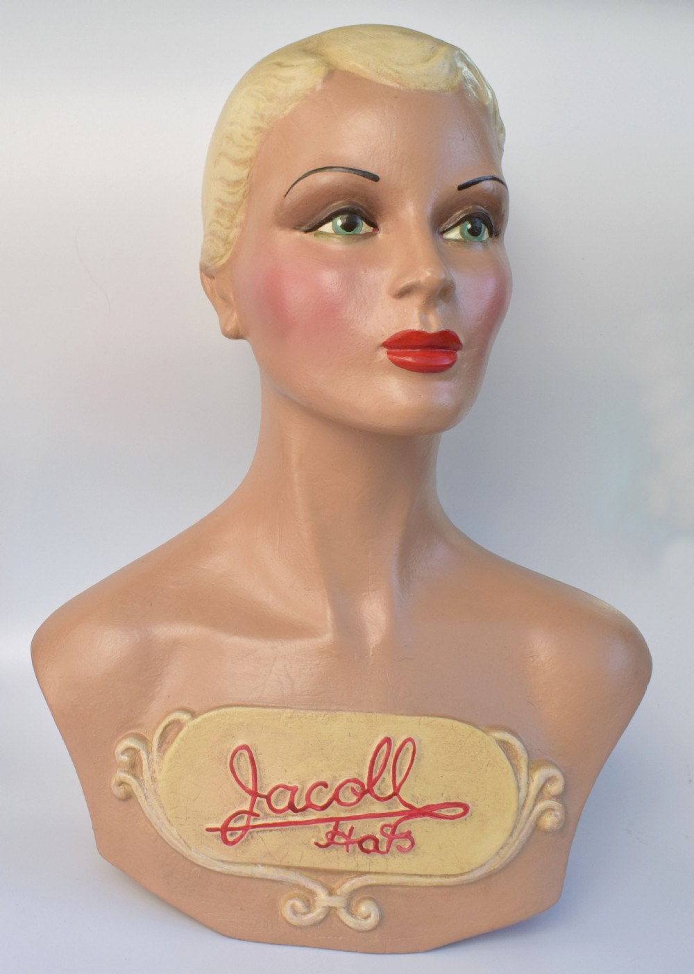 Original Art Deco Female Mannequin Bust, 1930s