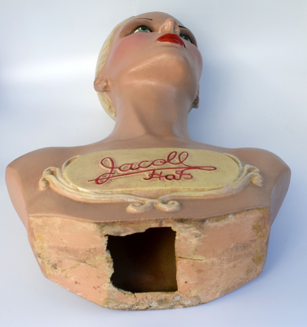 Original Art Deco Female Mannequin Bust, 1930s View X
