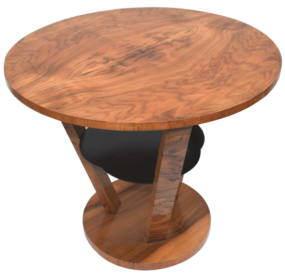 Art Deco Walnut Occasional Three Tier Table View II
