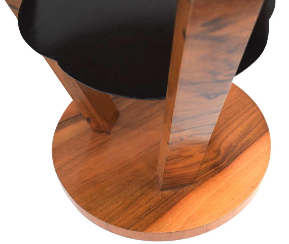 Art Deco Walnut Occasional Three Tier Table View IV