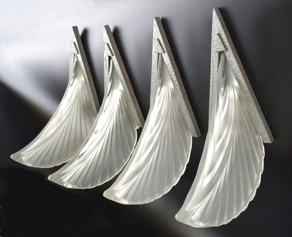 Matching Set Of 1930's Art Deco French Wall Light Sconces - Set Of Four View III