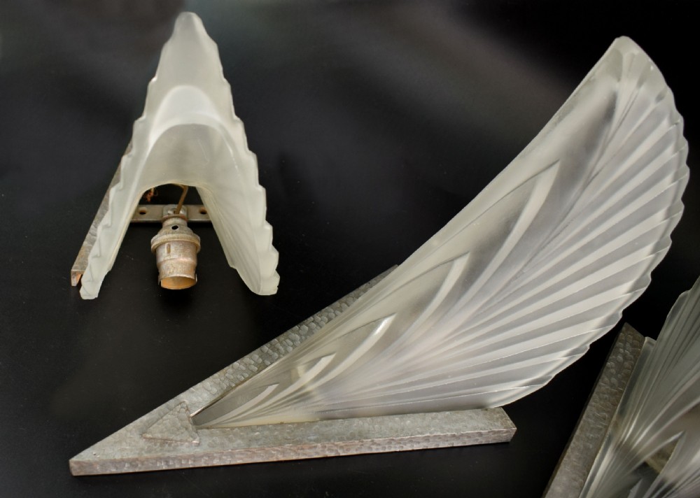 Matching Set Of 1930's Art Deco French Wall Light Sconces - Set Of Four View VI