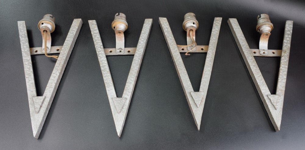 Matching Set Of 1930's Art Deco French Wall Light Sconces - Set Of Four View XI
