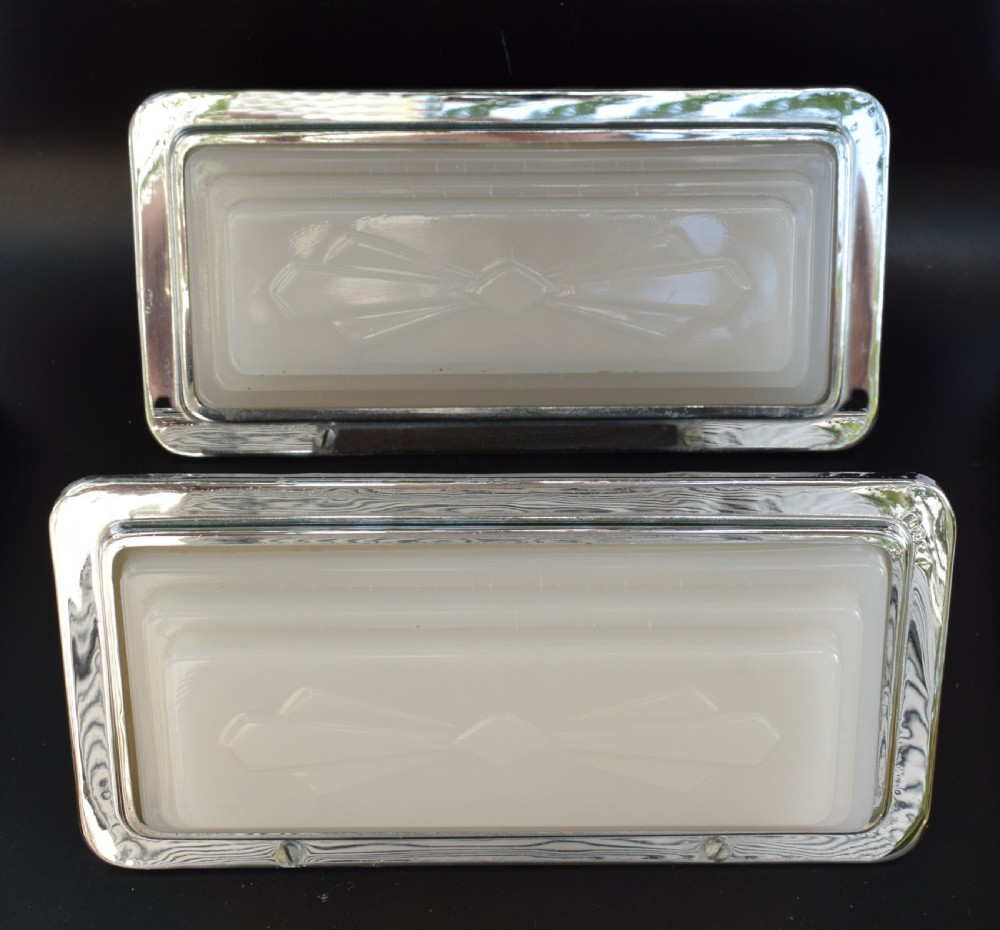 Matching Pair Of Art Deco Chrome & Glass Wall Lights, 1930's View IV