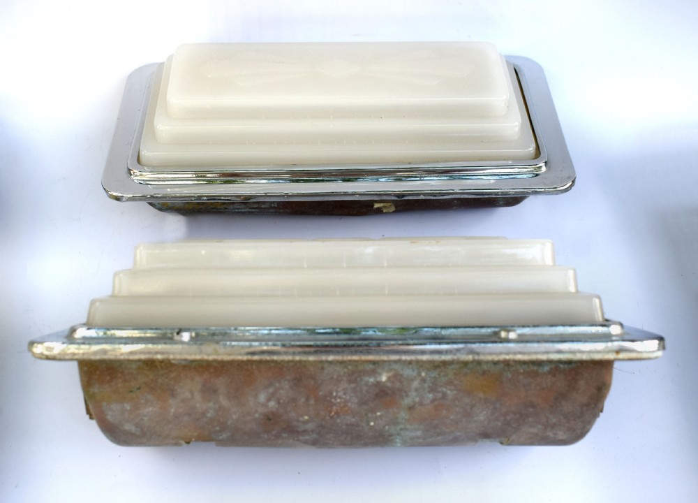 Matching Pair Of Art Deco Chrome & Glass Wall Lights, 1930's View VIII