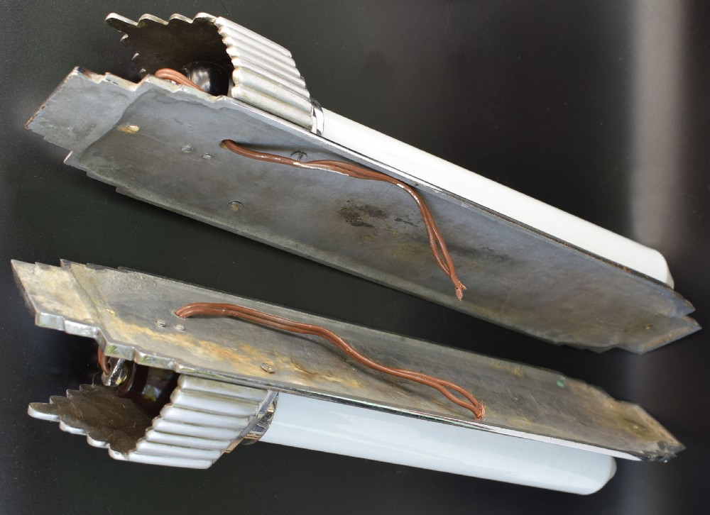 Art Deco Matching Pair Of Skyscraper Wall Lights, c1930 View IV