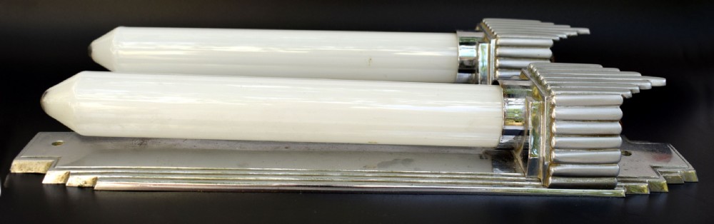 Art Deco Matching Pair Of Skyscraper Wall Lights, c1930 View V