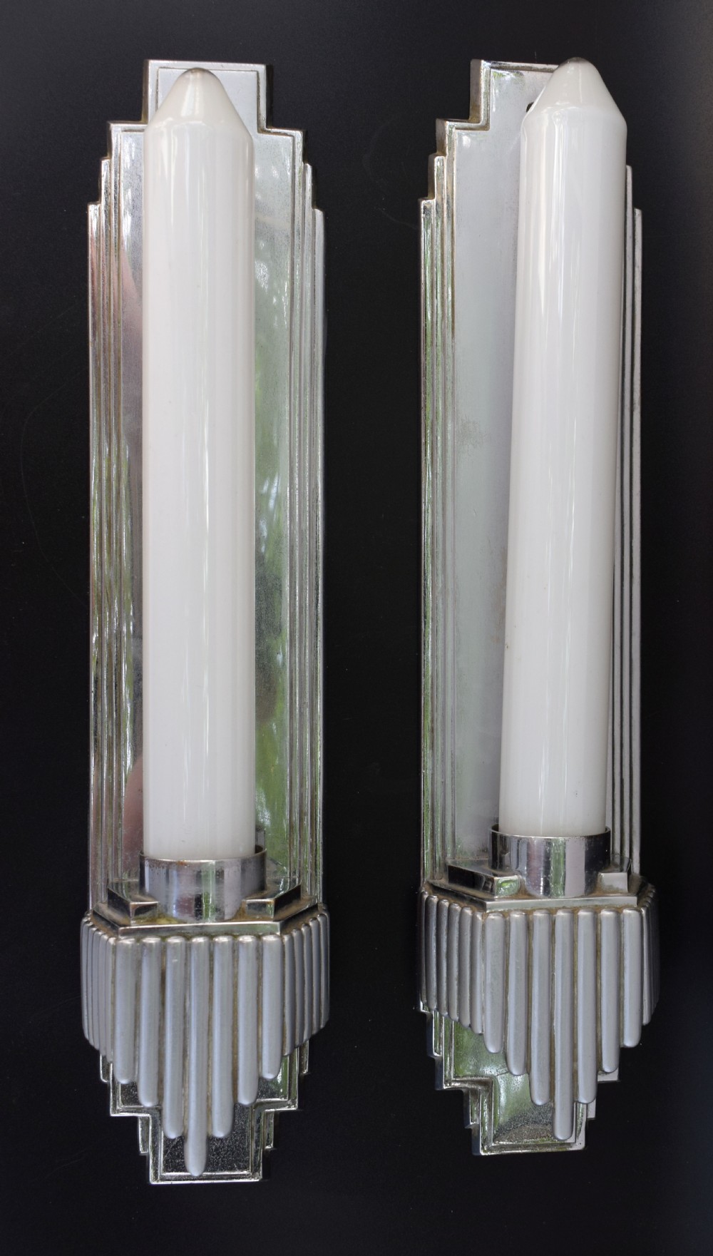 Art Deco Matching Pair Of Skyscraper Wall Lights, c1930 View VII