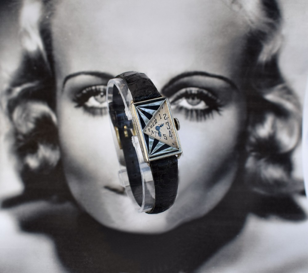 Original Art Deco 14k Gold Ladies Wrist Watch By Elgin, Serviced, c1930 View VII