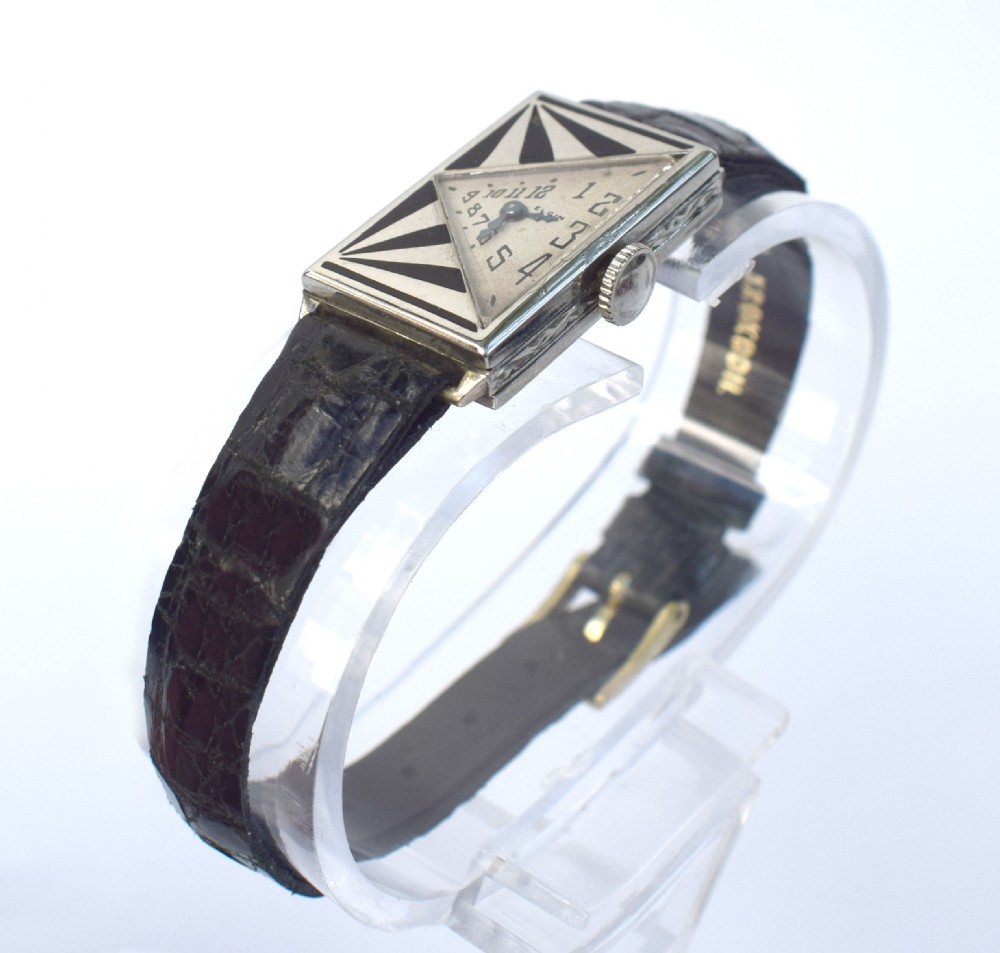 Original Art Deco 14k Gold Ladies Wrist Watch By Elgin, Serviced, c1930 View XIV