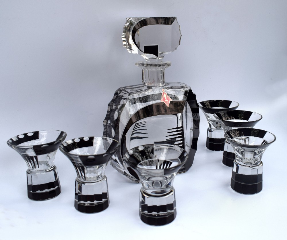 Art Deco Stunning 1930's Glass Decanter Set View II