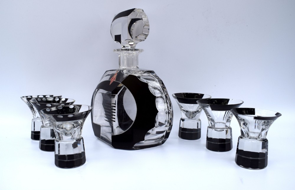 Art Deco Stunning 1930's Glass Decanter Set View III