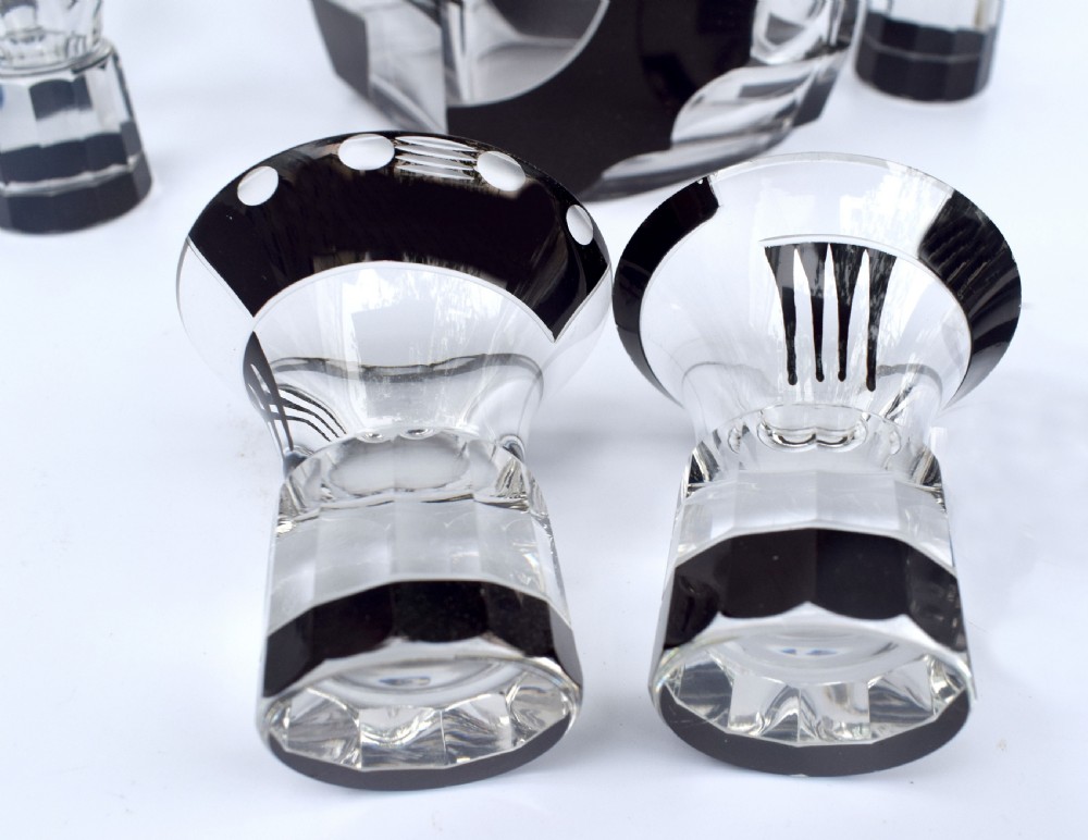 Art Deco Stunning 1930's Glass Decanter Set View V