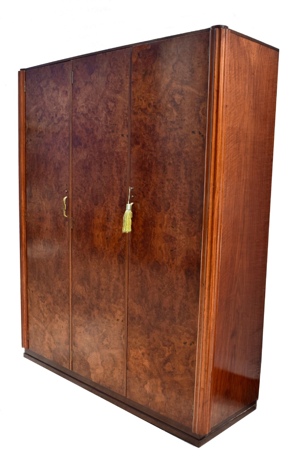 Art Deco Burl Walnut Triple Wardrobe, c1930 View IV