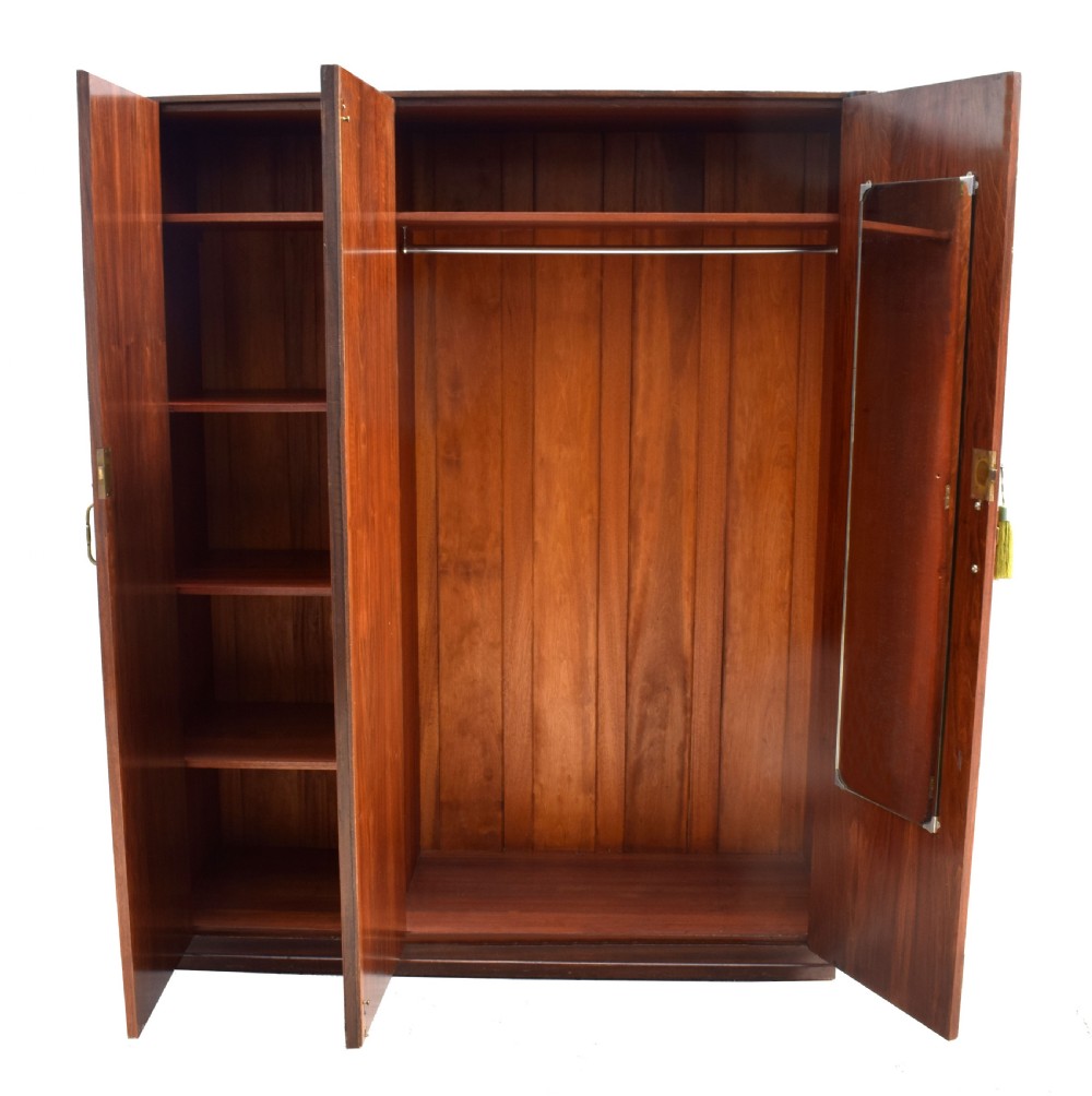 Art Deco Burl Walnut Triple Wardrobe, c1930 View IX