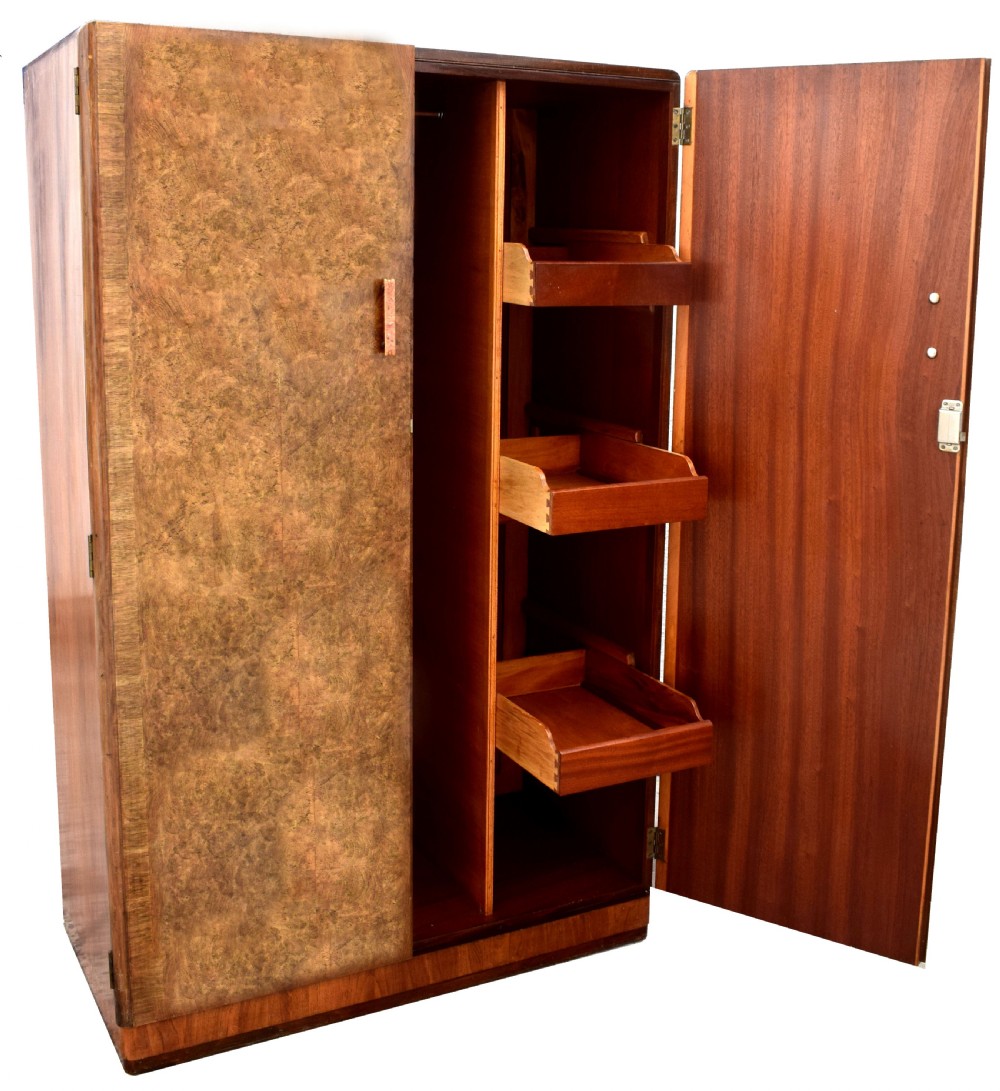 Art Deco Double Figured Walnut Wardrobe, C1930 View II