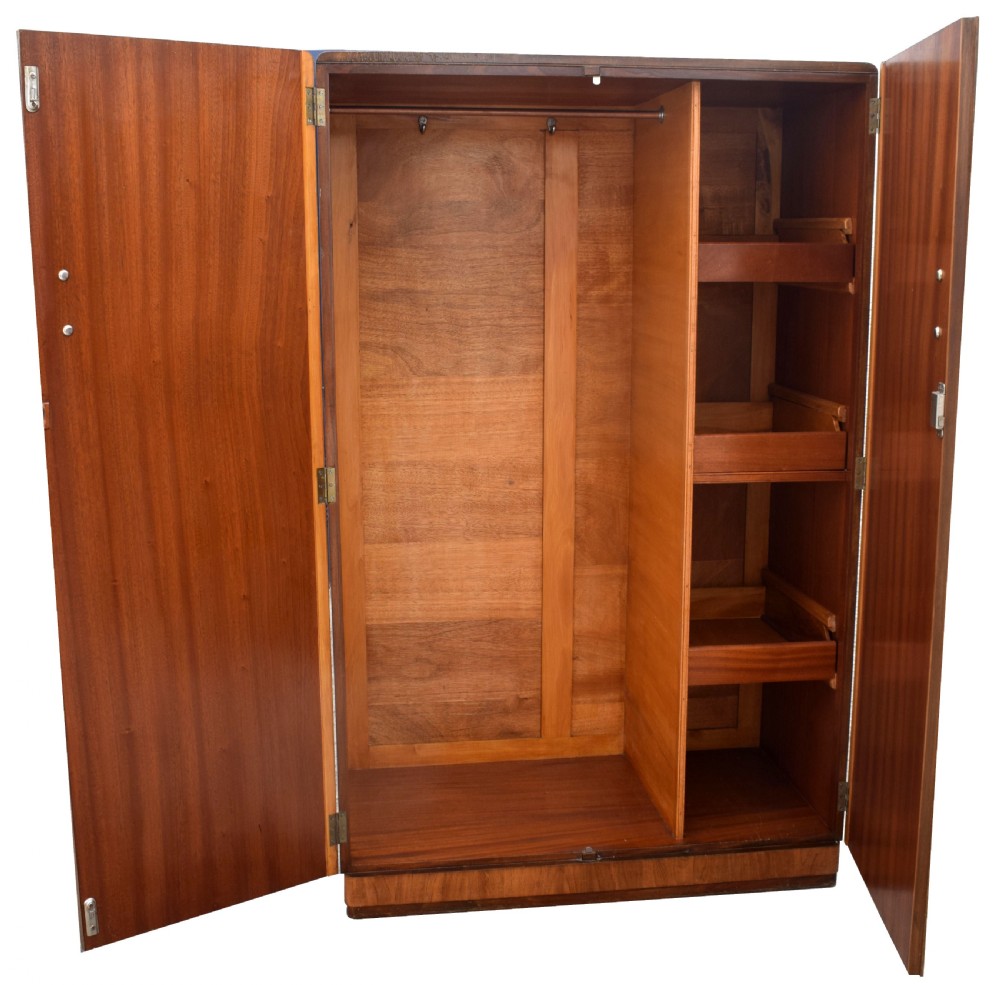 Art Deco Double Figured Walnut Wardrobe, C1930 View V