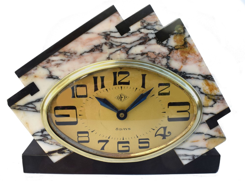 Art Deco Marble Eight Day Mantle clock By Dep