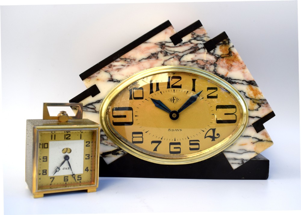 Art Deco Marble Eight Day Mantle clock By Dep View IV