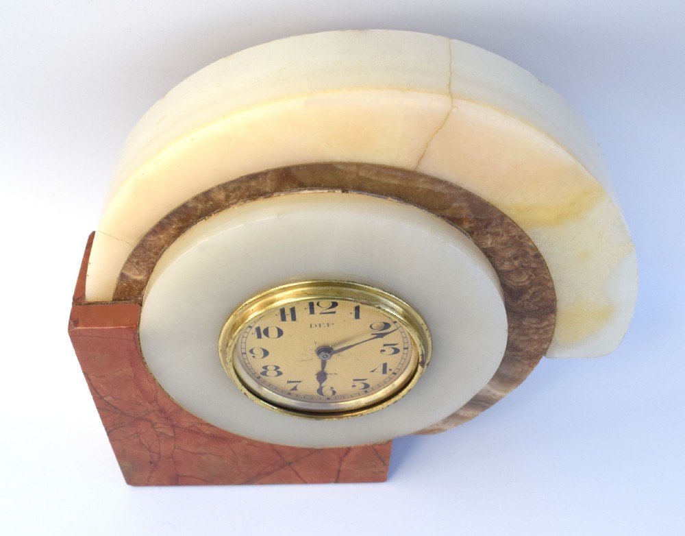 1930's Art Deco French Marble Clock By Dep View II