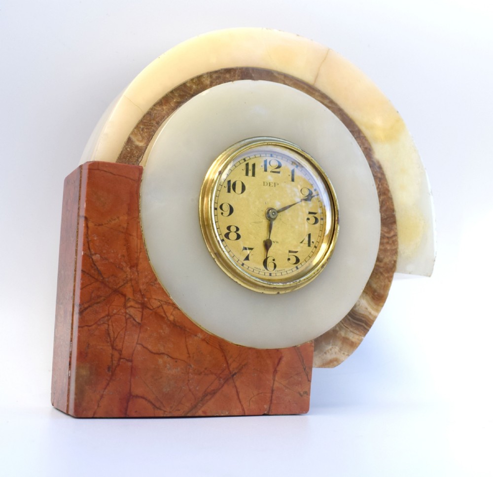 1930's Art Deco French Marble Clock By Dep View III