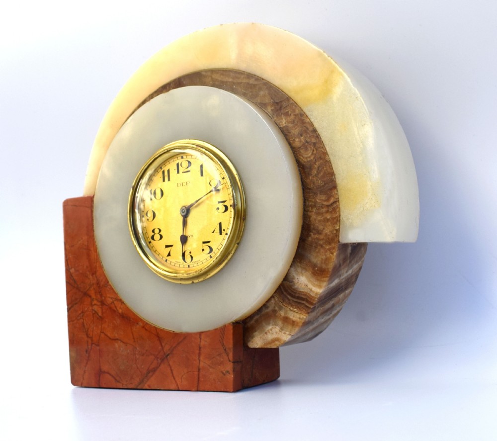 1930's Art Deco French Marble Clock By Dep View IV