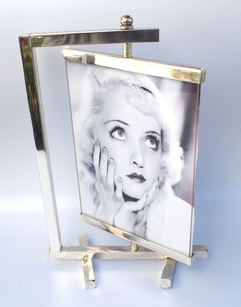 Art Deco 1930's Silver plated Swivel Two Sided Picture Frame View VIII