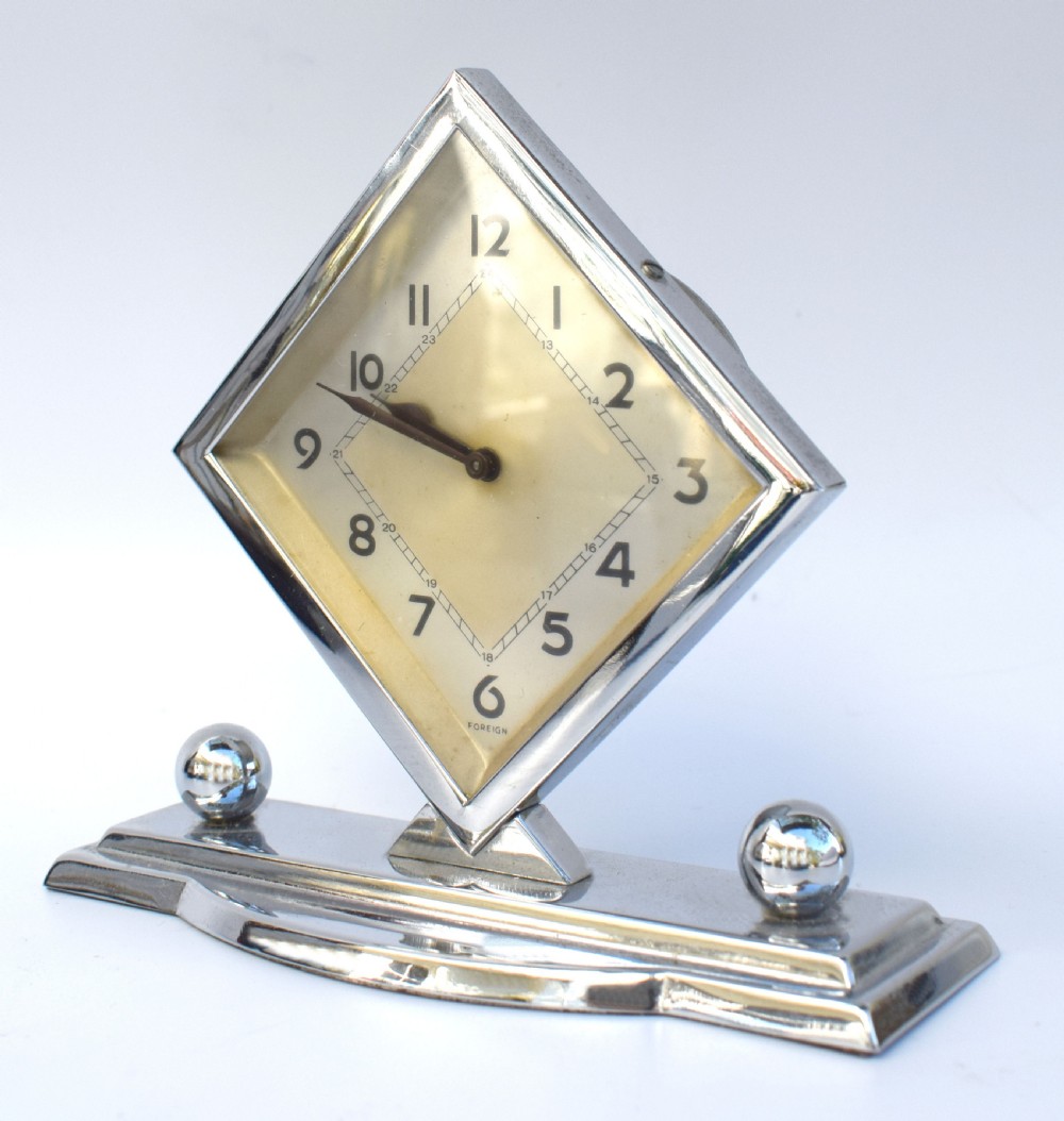 Art Deco Chrome Desk Clock, c1930 View III