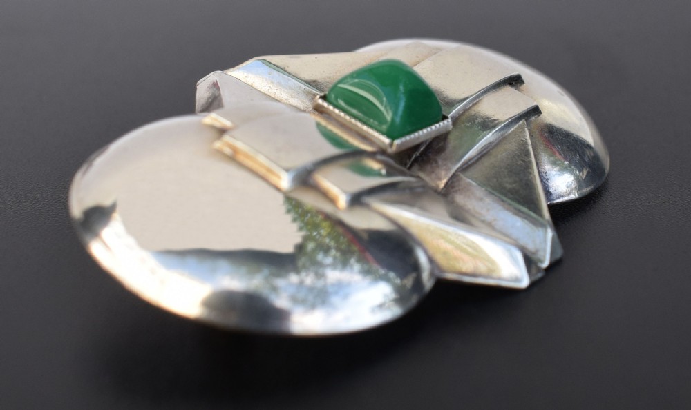 Art Deco Modernist Silver Plated Ladies Brooch View II