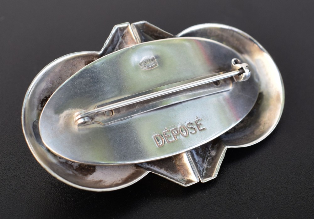 Art Deco Modernist Silver Plated Ladies Brooch View III