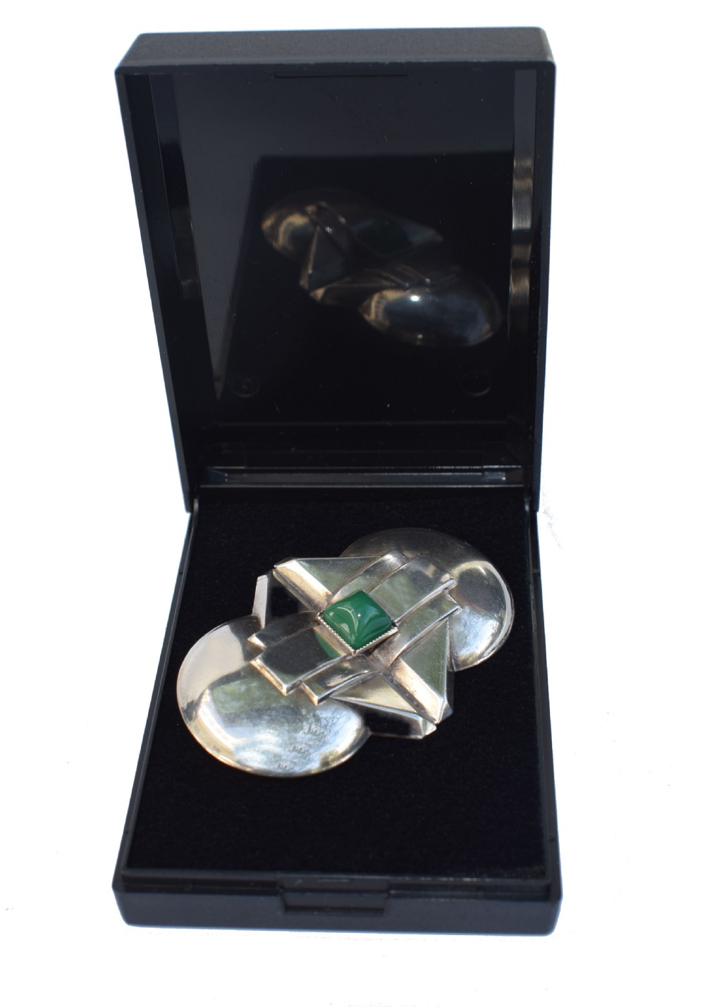 Art Deco Modernist Silver Plated Ladies Brooch View IV