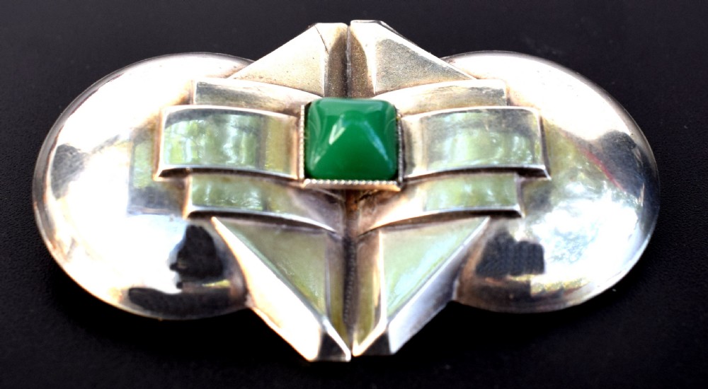 Art Deco Modernist Silver Plated Ladies Brooch View VI